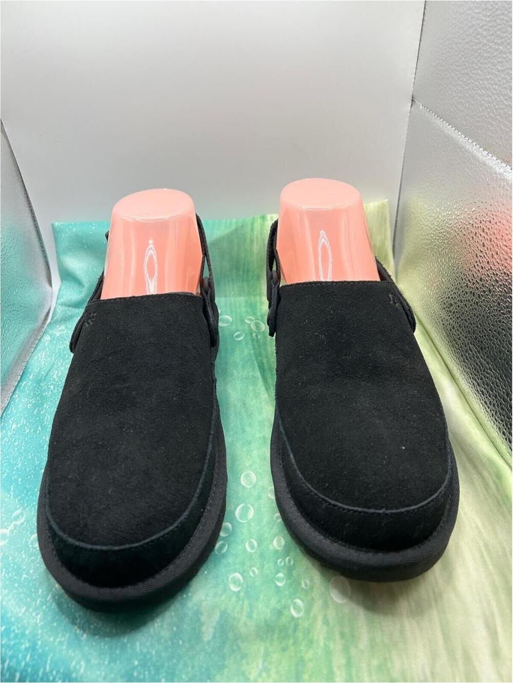 UGG Goldenstar Clog Black Suede Slingback Sandals Women's Size 4 (Kids 4) New